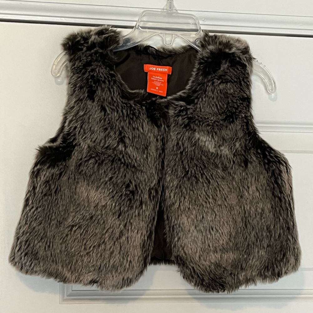 Brown faux fur vest